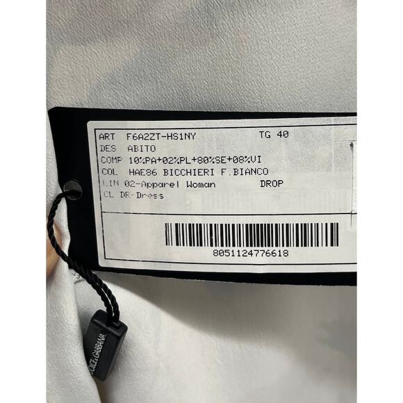 NWT Dolce & Gabbana White Mini Dress Vase Floral IT 40 - Picture 10 of 10